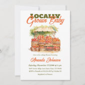 Süßpfirsichernte lokale Kinderdusche Einladung (Vorderseite)