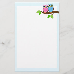 Süßromantische Owlen Briefpapier