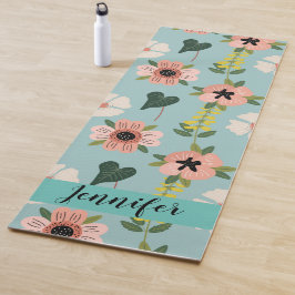 Süßrosa Blume Muster Yoga Mat Yogamatte