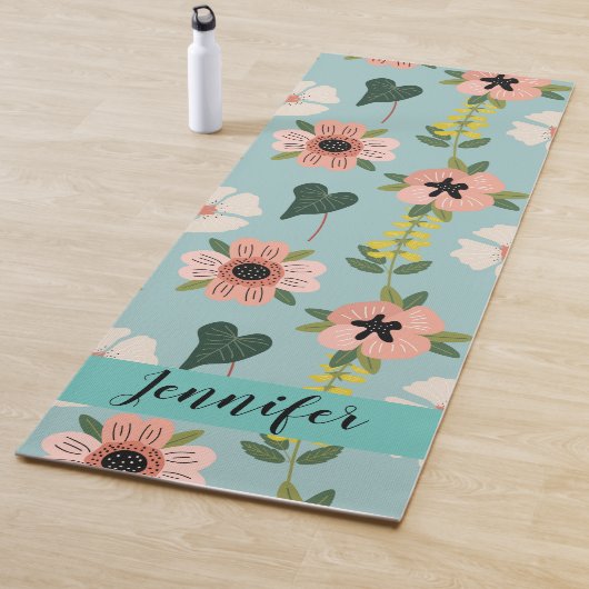 Süßrosa Blume Muster Yoga Mat Yogamatte (Beispiel)