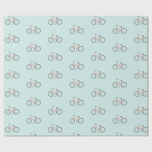 Süßrosa Fahrräder auf Pfefferminzpapier Geschenkpapier (Flach)