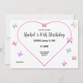 Süßrosa Herzklopfen Süß 16 Geburtstag Einladung (Rückseite)