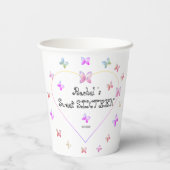 Süßrosa Herzklopfen Süß 16 Geburtstag Pappbecher (Rückseite)