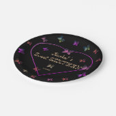 Süßrosa Herzklopfen Süß 16 Geburtstag Pappteller (Schrägansicht)