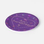 Süßrosa Herzklopfen Süß 16 Geburtstag Pappteller (Schrägansicht)