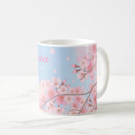 Süßrosa Kirschblüten mit Ihrem Namen Kaffeetasse