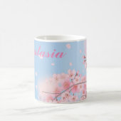 Süßrosa Kirschblüten mit Ihrem Namen Kaffeetasse (Mittel)