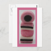 Süßrosa Postkarte (Vorne/Hinten)