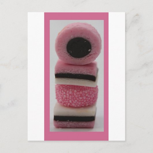 Süßrosa Postkarte (Vorderseite)