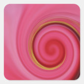 Süßrosa Quadratischer Aufkleber (Vorderseite)