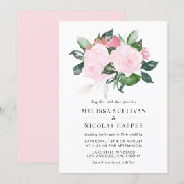 Süßrosa Rose Hochzeit Einladung