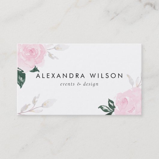 Süßrosa Rose Visitenkarte (Vorderseite)