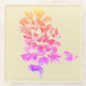Süßrosa und violette Blumen Glasuntersetzer (Vorderseite)