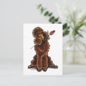 Süßschokolade Poodle Valentine Feiertagspostkarte (Stehend Vorderseite)