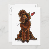 Süßschokolade Poodle Valentine Feiertagspostkarte (Vorne/Hinten)