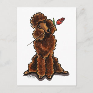 Süßschokolade Poodle Valentine Feiertagspostkarte