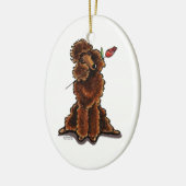 Süßschokolade Poodle Valentine Keramikornament (Links)