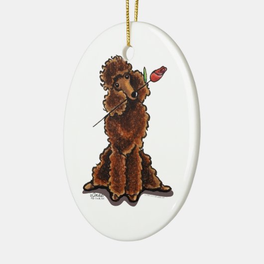 Süßschokolade Poodle Valentine Keramikornament (Links)