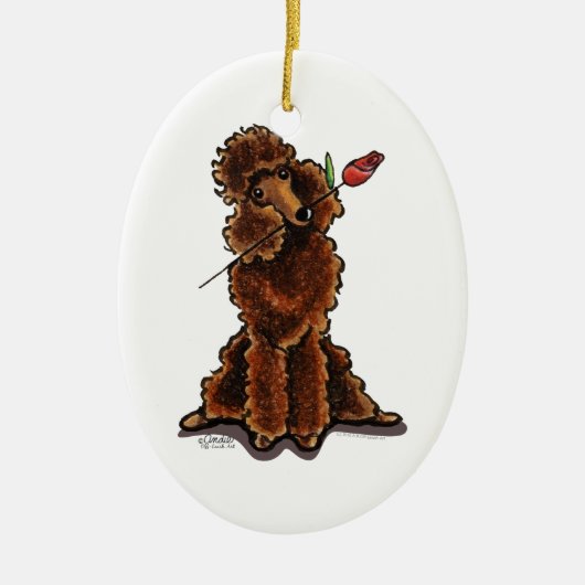Süßschokolade Poodle Valentine Keramikornament (Vorne)