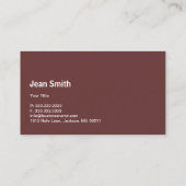 Süßschokolade und Erdbeeren Visitenkarte (Rückseite)