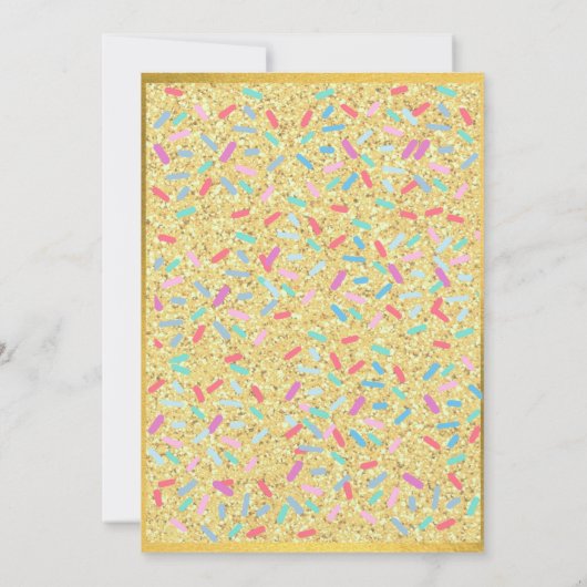 Süßspeise, Schokolade, Essen, Donuts, Regenbogen Einladung (Rückseite)