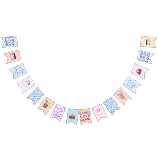 Süßspeise und Party aus Eis Wimpelkette