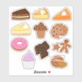 Süßspeisen, Kuchen und Gebäck Aufkleber (Blatt)