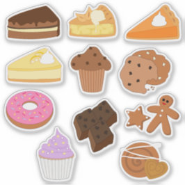 Süßspeisen, Kuchen und Gebäck Aufkleber