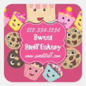 Süßspeisen Kuchenkost und Kuchengebäck Quadratischer Aufkleber (Vorderseite)