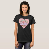 Süßster Lehrer Retro Blume Valentine Herz T-Shirt (Vorne ganz)