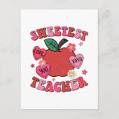 Süßster Lehrer Valentinstag Herz Begleitkarte (Rückseite)