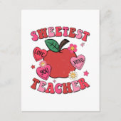 Süßster Lehrer Valentinstag Herz Begleitkarte (Vorderseite)