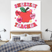 Süßster Lehrer Valentinstag Herz Leinwanddruck (Insitu (Schlafzimmer))
