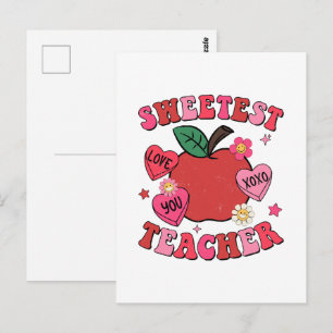 Süßster Lehrer Valentinstag Herz Postkarte