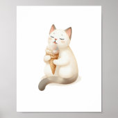 Süßster Moment Kat Genuss Ice Creme Kone Poster (Vorne)