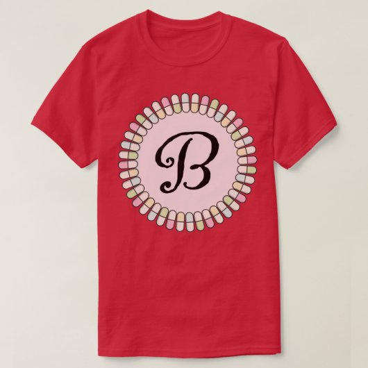 Süßstofftabletten Initial B T-Shirt (Design vorne)