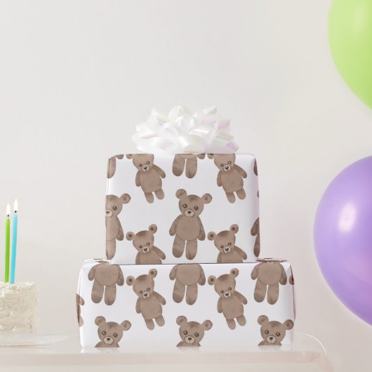 Süßteddy, Braunbär, Weißwaschpapier Geschenkpapier (Partygeschenke)