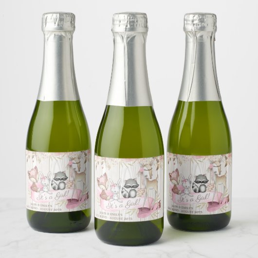 Süßwald Waldland Landtiere Mini Sparkling Wein L Schaumweinetikett (Flaschen)