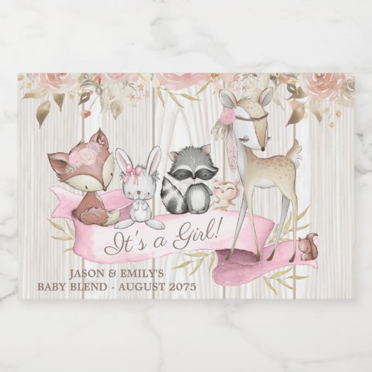 Süßwald Waldland Landtiere Mini Sparkling Wein L Schaumweinetikett (Einzelnes Label)