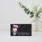 Süßwaren Baker lila Girl Pastry Koch Black Visitenkarte (Stehend Vorderseite)