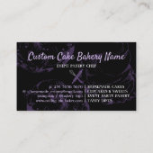 Süßwaren Baker lila Girl Pastry Koch Black Visitenkarte (Rückseite)