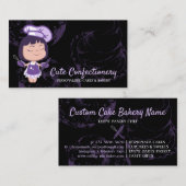 Süßwaren Baker lila Girl Pastry Koch Black Visitenkarte (Vorne/Hinten)