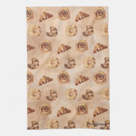 Süßwaren für Wasserfarben Patisserie Food Brunch Geschirrtuch