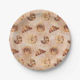 Süßwaren für Wasserfarben Patisserie Food Brunch Pappteller