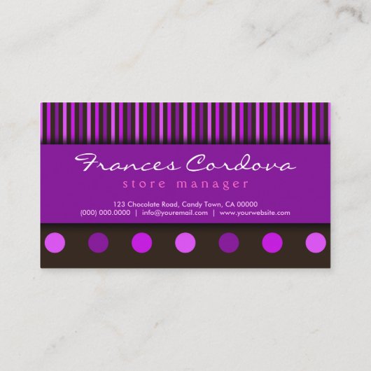 Süßwaren im Süßwarengeschäft - Visitenkarte (Rückseite)