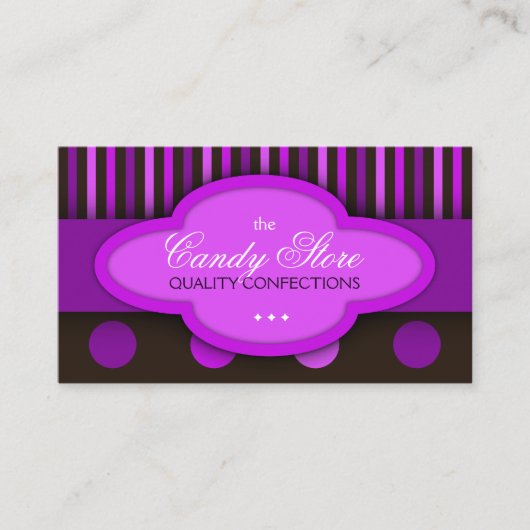 Süßwaren im Süßwarengeschäft - Visitenkarte (Vorderseite)