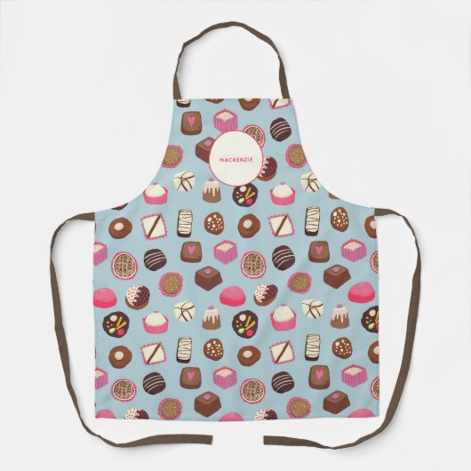 Süßwaren mit Schokolade Individuelle Name Schürze (Vorderseite)