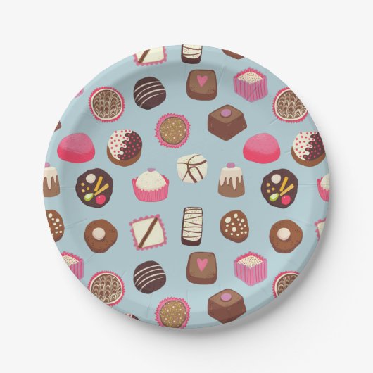 Süßwaren mit Schokolade Pappteller (Vorderseite)