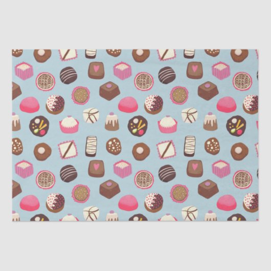 Süßwaren mit Schokolade Seidenpapier (Vorderseite)