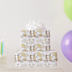 Süßwaren Schirme, Regenwolken, Blume Geschenkpapier